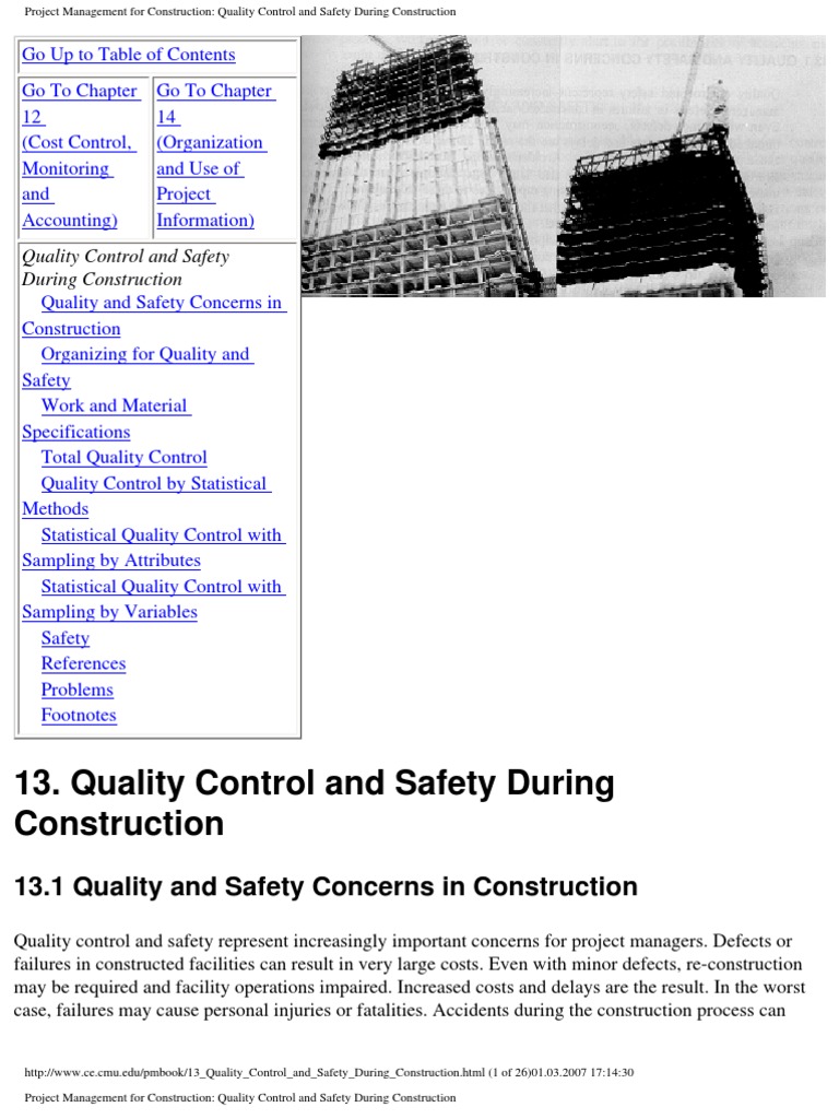Project Management For Construction Quality Control and Safety During ...