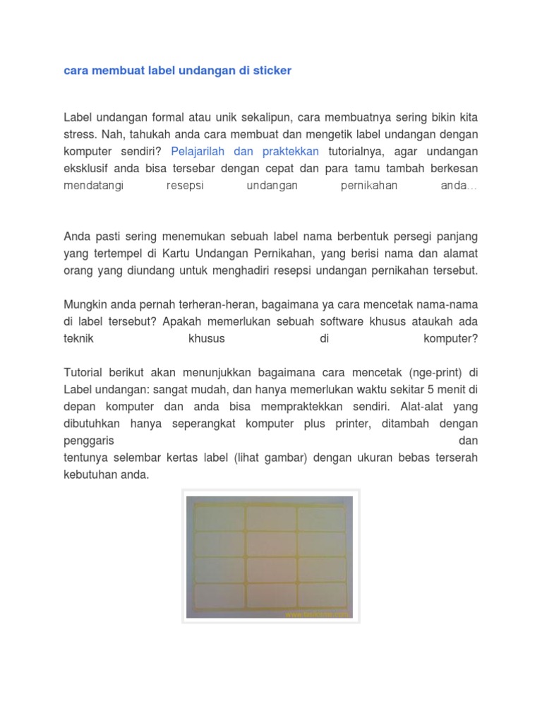 Cara membuat undangan di komputer