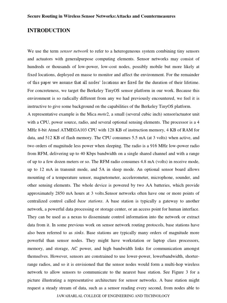 Seminar Report PDF Wireless Sensor Network Computer Network