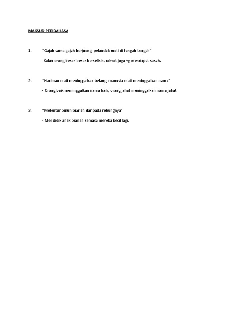 Maksud Peribahasa Pdf