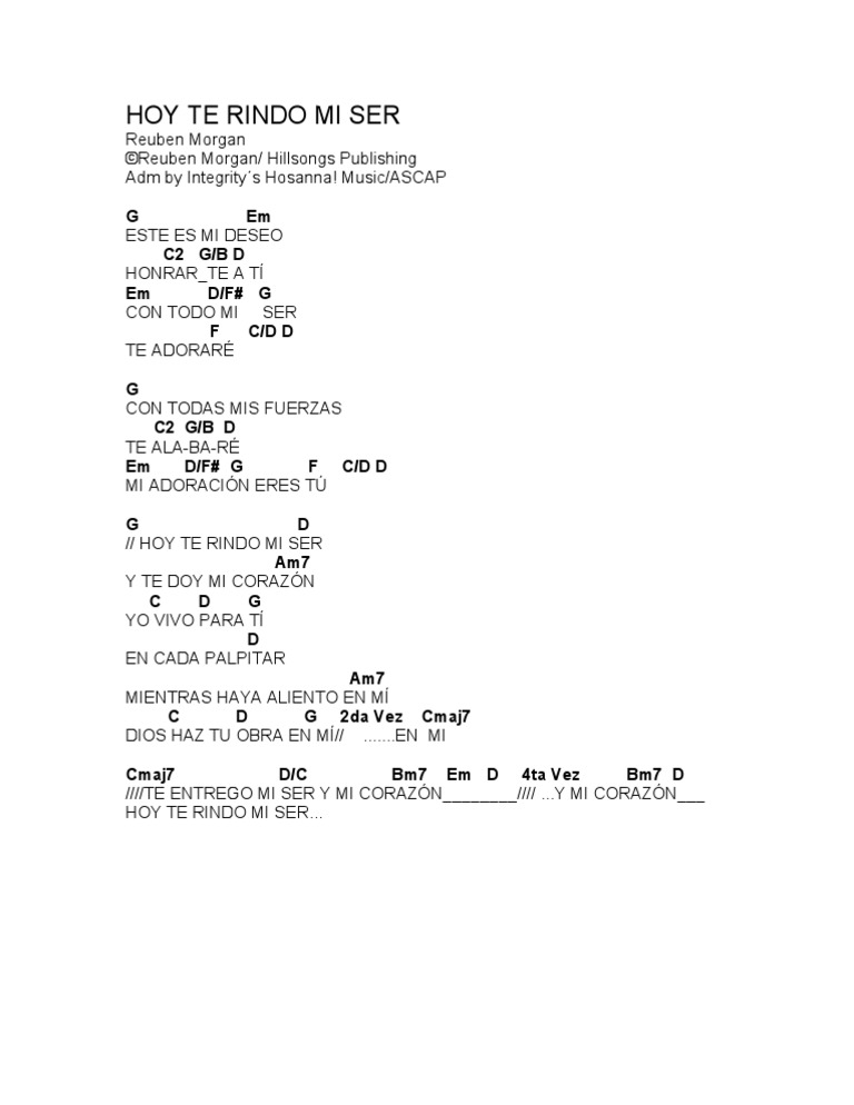 Hoy Te Rindo Mi Ser | PDF