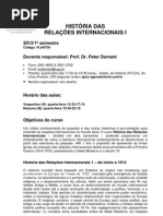 ementa historia das relações internacionais