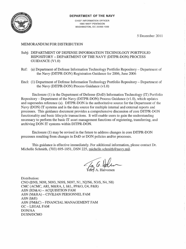 DITPR-DON Process Guidance V1.0 | PDF | Classified Information ...