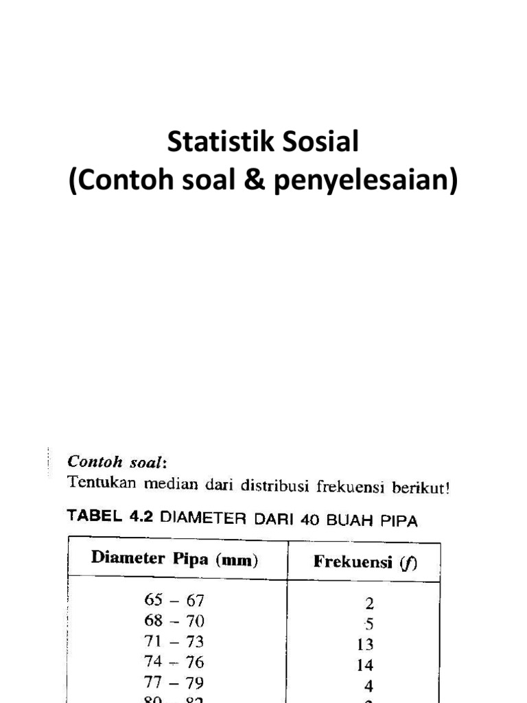 Statistik Sosial Contoh Soal Penyelesaian