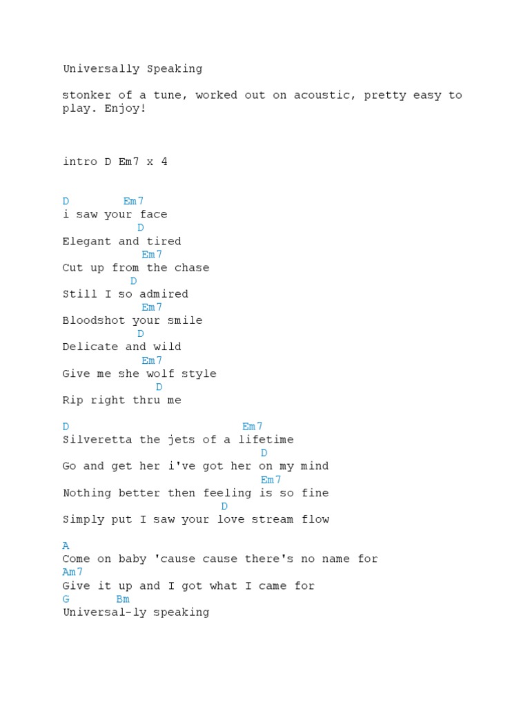 Universally Speaking PDF