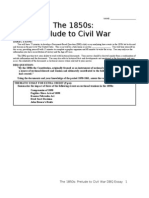 1850s - Prelude To Civil War DBQ Essay