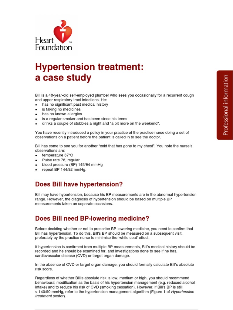 case study for patient with hypertension