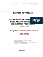 Carpeta Estrategias de Investigación Educativa y producción de conocimiento