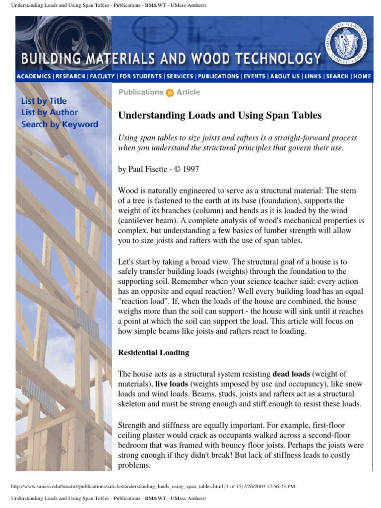 Understanding Loads Lumber Beam Structure