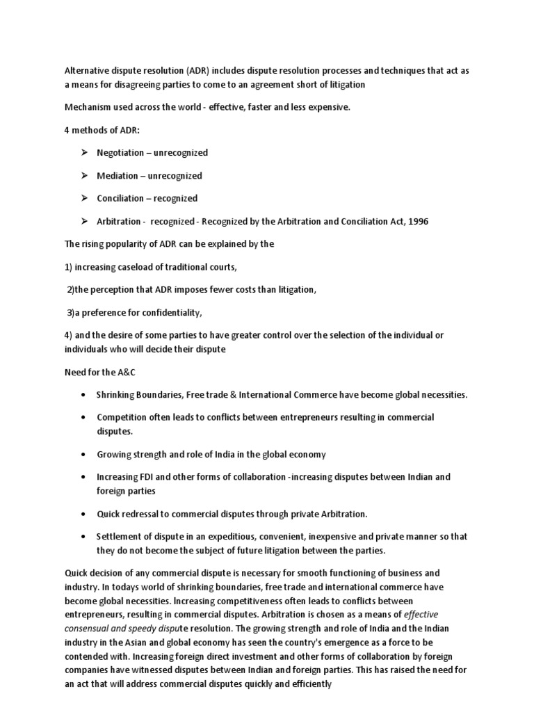 Overview of Arbitration Act 1996 | PDF | Arbitral Tribunal ...