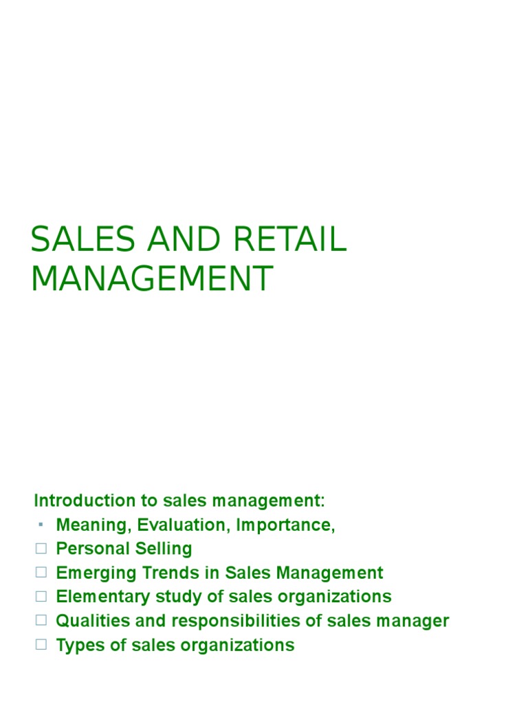 Sales and Retail Management: Click To Edit Master Subtitle Style | PDF