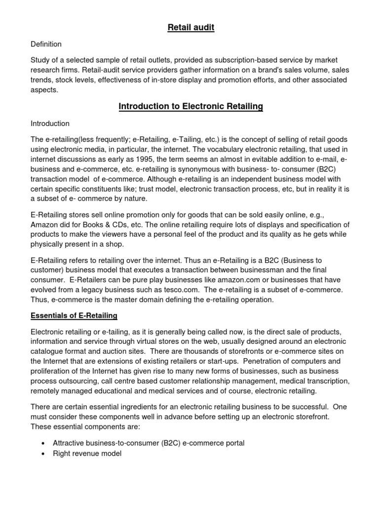 E Retailing | PDF | Retail | E Commerce