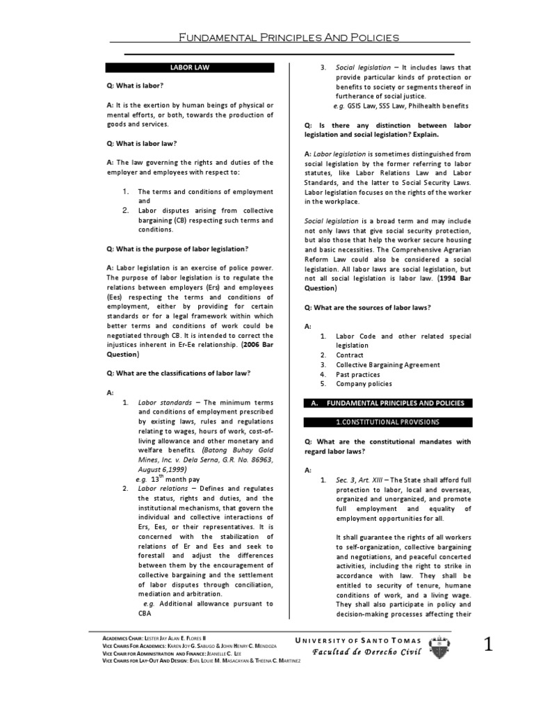 Labor Law UST Golden Notes 2011 | PDF | Labour Law | Trade Union