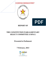 Constitution Parliamentary Select Committee (COPAC) Report On The Final Draft Constitution of Zimbabwe