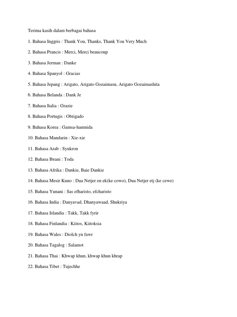 Terima Kasih Dalam Berbagai Bahasa Pdf