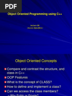 Object Oriented Programming Using C++: (Access Specifiers)