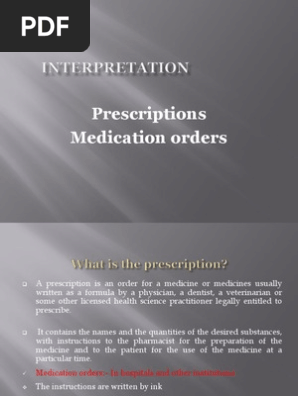 Prescription