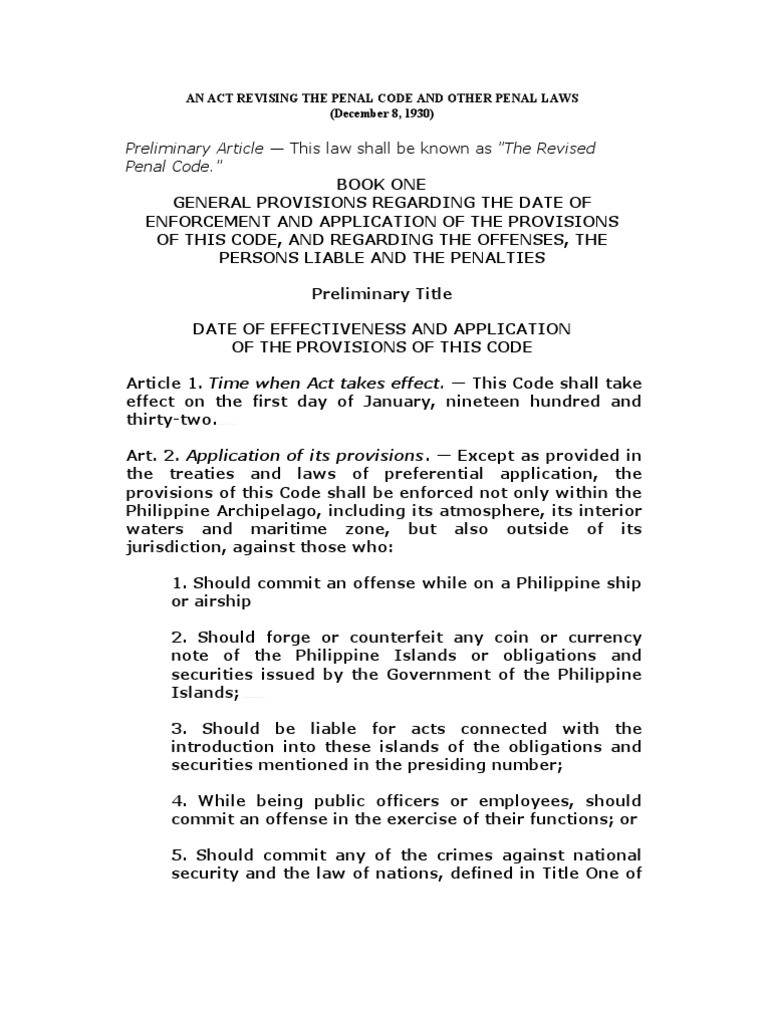 Revised Penal Code Of The Philippines Felony Pardon - 