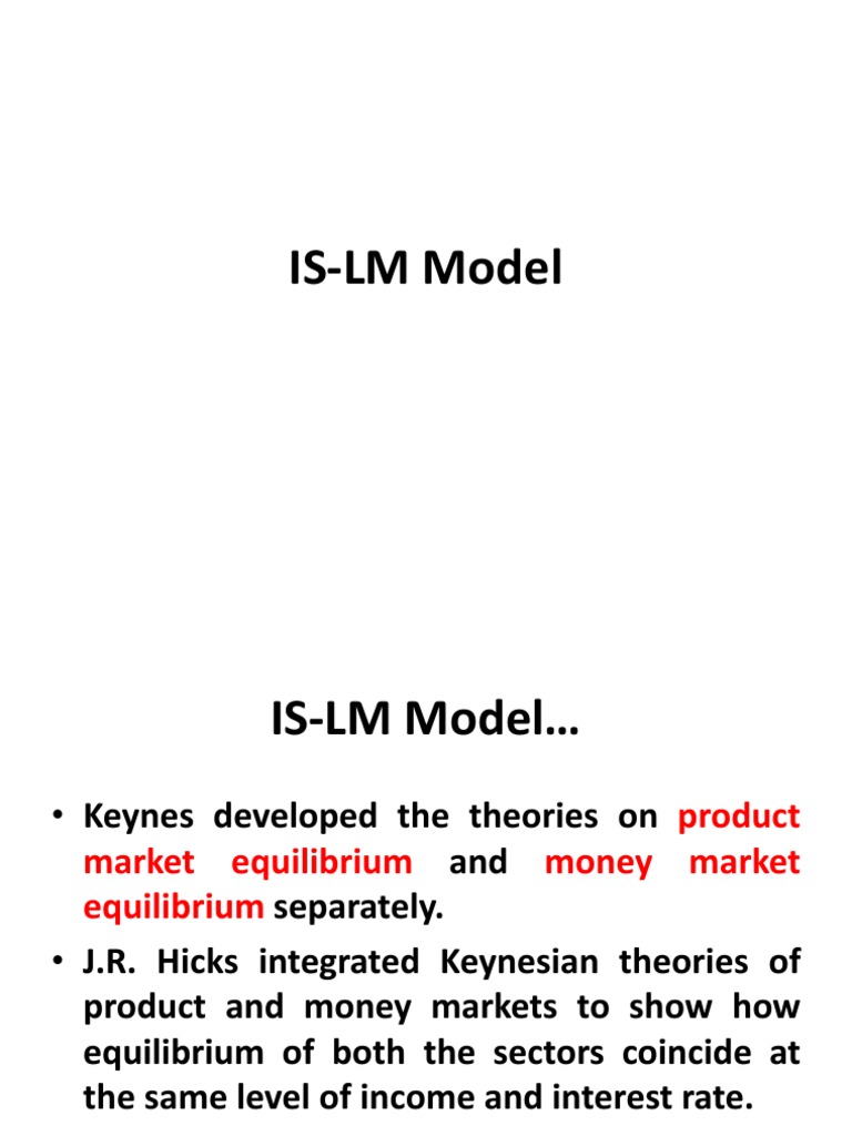 IS-LM Model: Equilibrium Analysis | PDF | Economic Theories ...