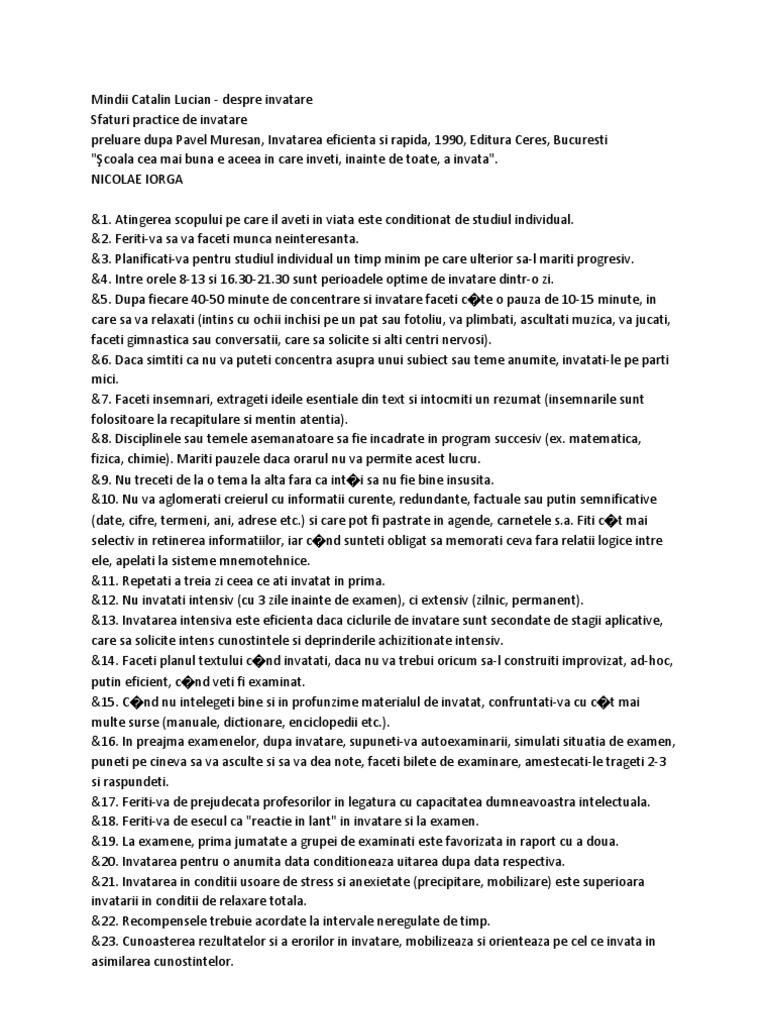 Metode de Invatare | PDF