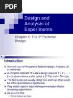 CH 6 The 2 K Factorial Design