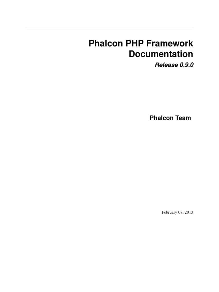 Phalcon PHP Framework Documentation | PDF | Php | Web Server