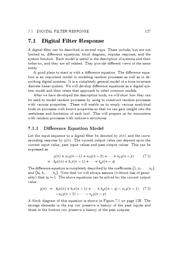 Chap7 Digital Filter | PDF | Signal (Electrical Engineering) | Convolution