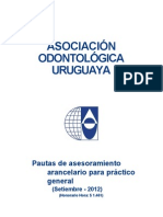 Asociación Odontológica Uruguaya: Pautas de Asesoramiento Arancelario para Práctico General