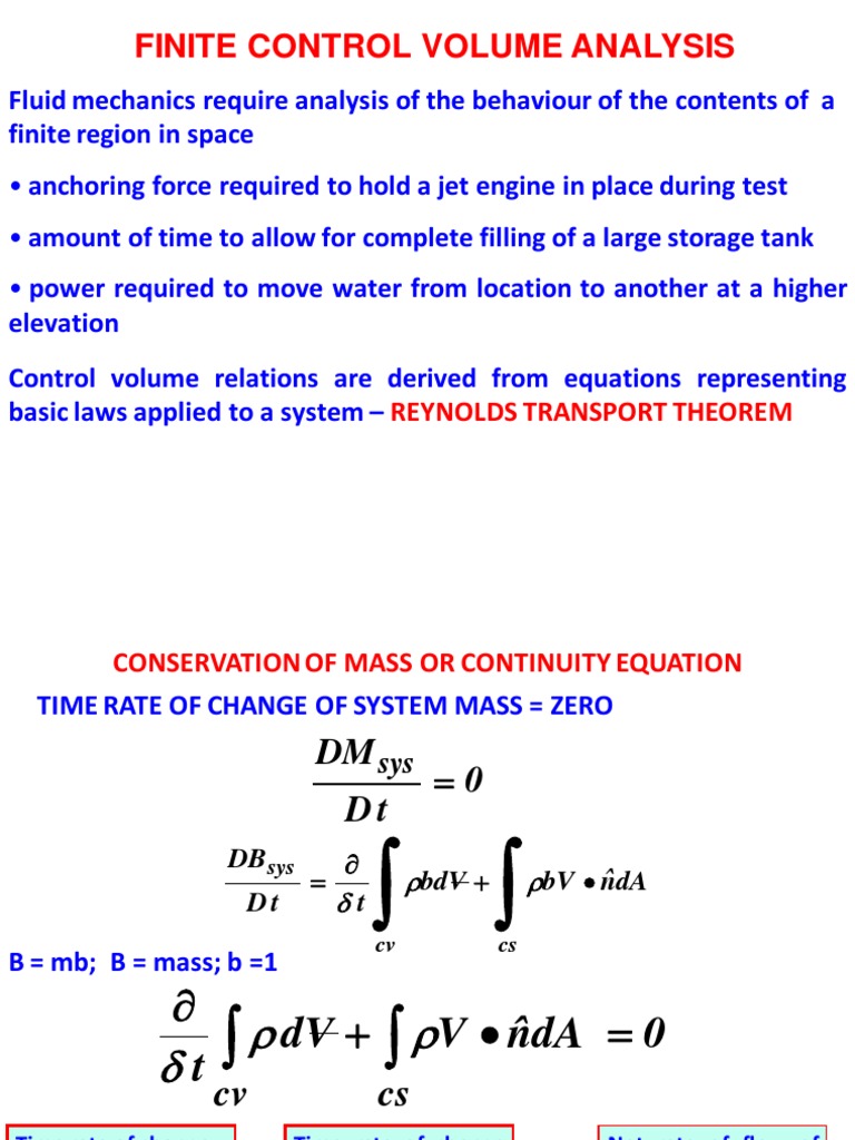 Control Volume Part 1 Fluid Dynamics Momentum