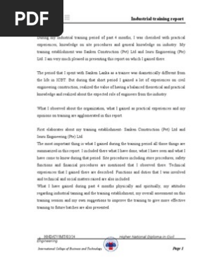 Industrial Training Report 