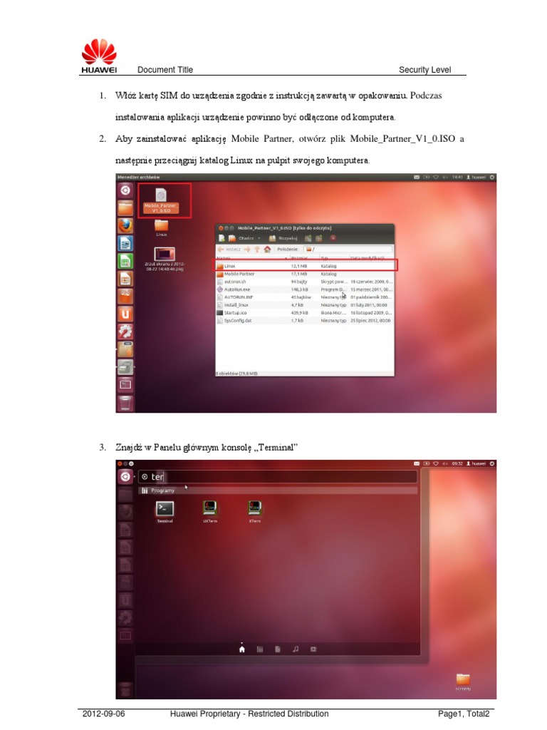 Huawei Mobile Partner Guide Ubuntu | PDF