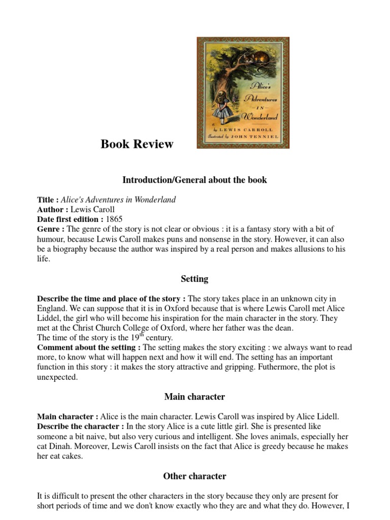 Book Review Alice's Adventures in Wonderland 2 PDF Alice (Alice's
