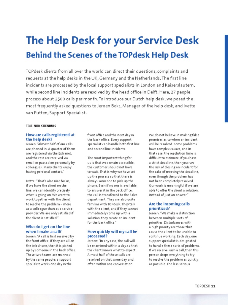 The Help Desk For Your Service Desk Behind The Scenes Of The