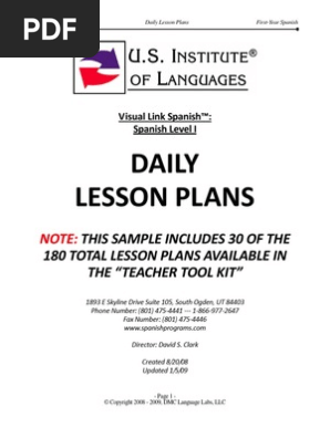 Lesson Plan for Spanish