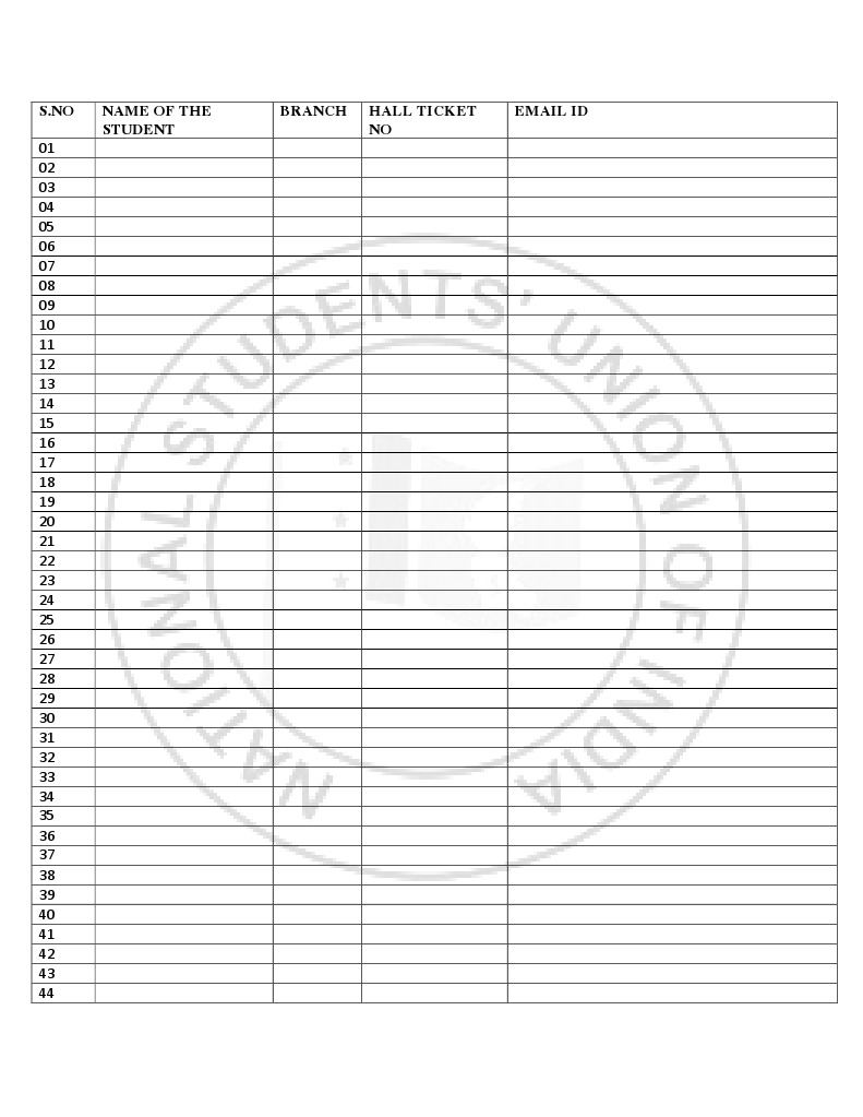 Student Registration Data Sheet | PDF