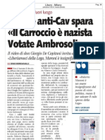 Il prete anti-Cav spara "Il Carroccio è nazista votate Ambrosoli" (Libero 10 febbraio 2013