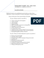 Florence Margaret Paisey, M.S., MLS, Ed.S.: Summary of Qualifications