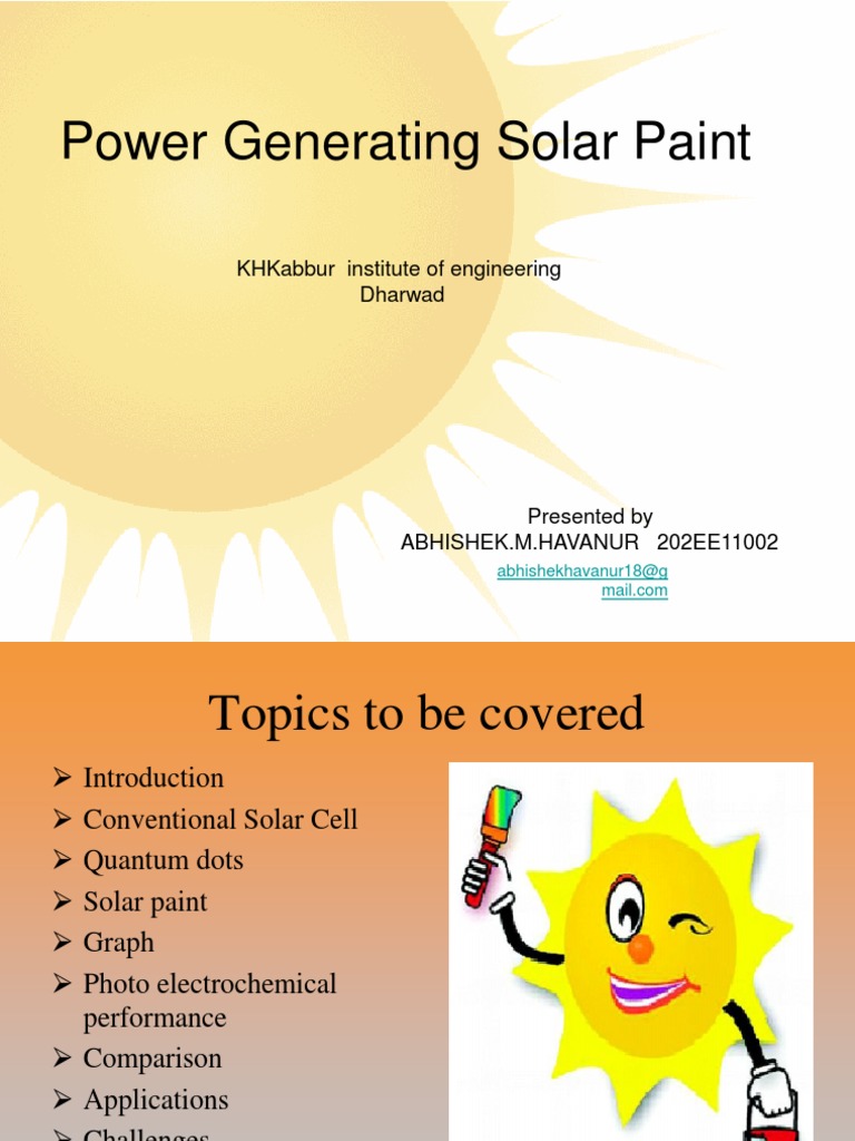 Solar Paint That Generates Electricity PDF Solar Cell Paint