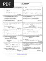 C2 Logarithms Assignment With Answers