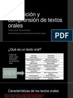 La Audición y Comprensión de Textos Orales