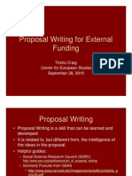 Proposal Writing For External Funding 2011