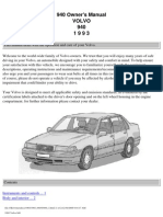 Volvo 940 Owners Manual 1993