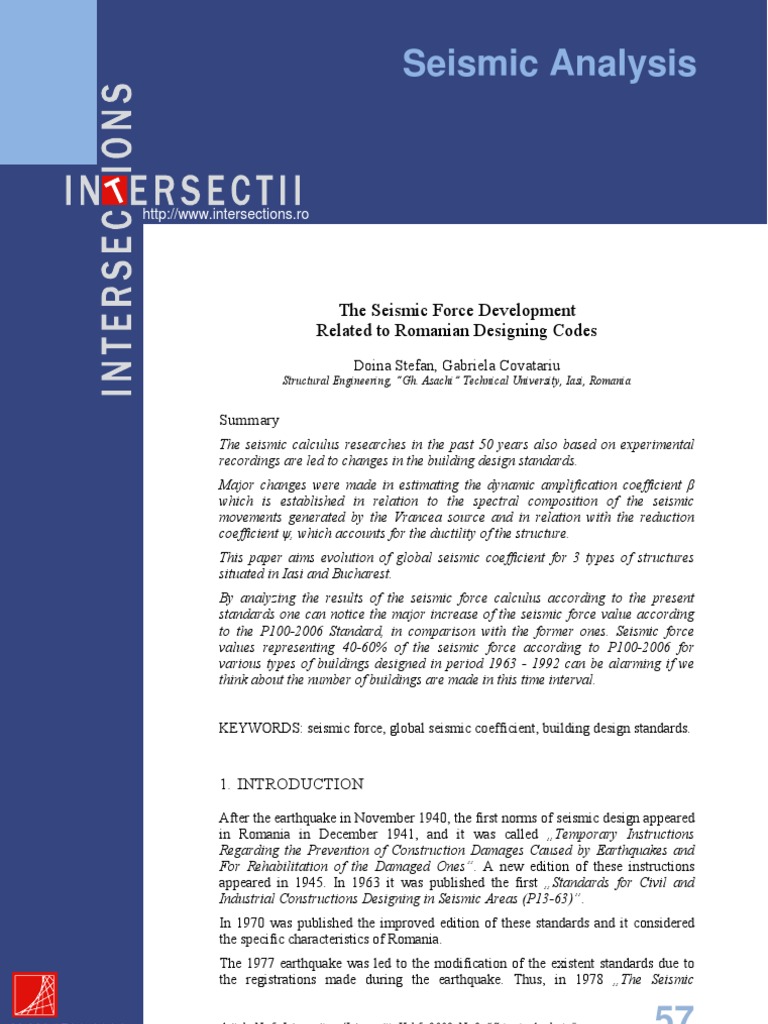 Romanian Seismic Design Evolution | PDF | Seismology | Earthquakes