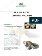 Cut Potato Machine Slices Fries 3.5K Kg/Hr