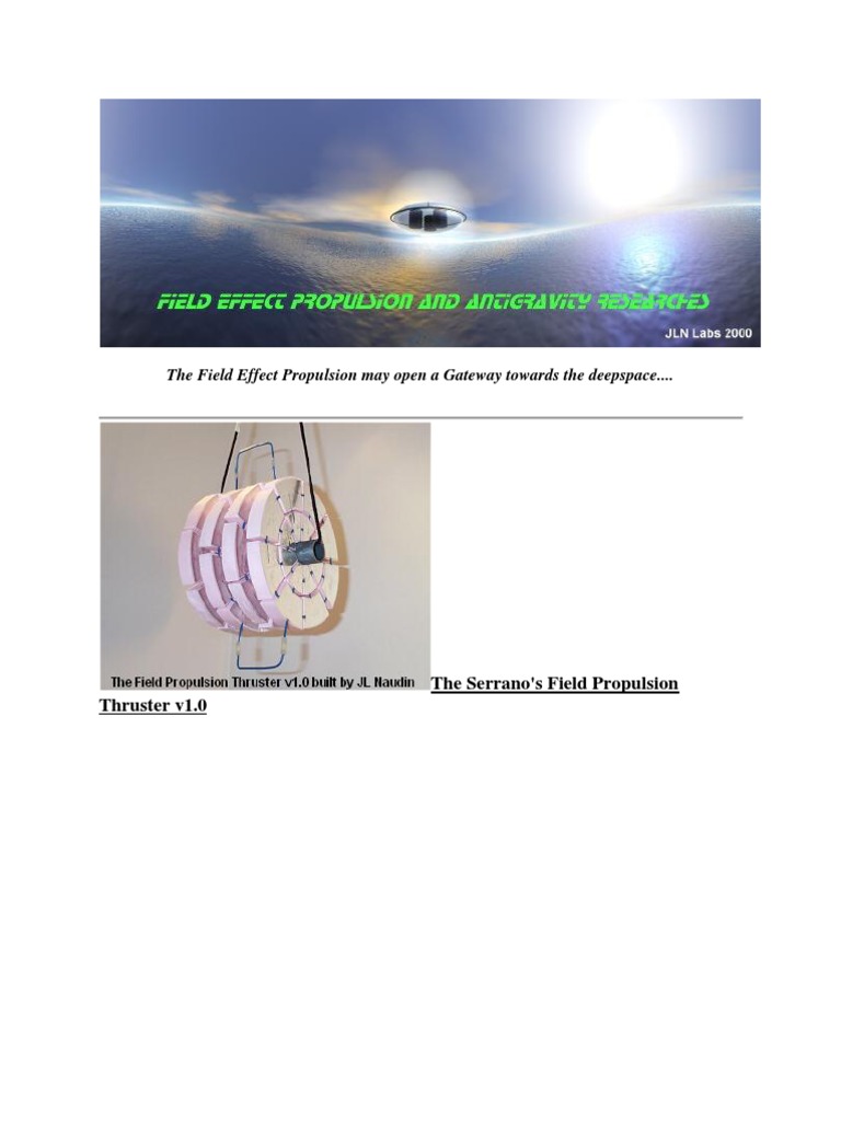 Comment Alimenter Un Schéma Diagramme Wolverine 350 Systeme The Field Effect Propulsion and Anti Gravity Research | PDF
