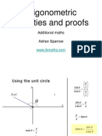 Trigonometric Identities and Proofs: Additional Maths Adrian Sparrow