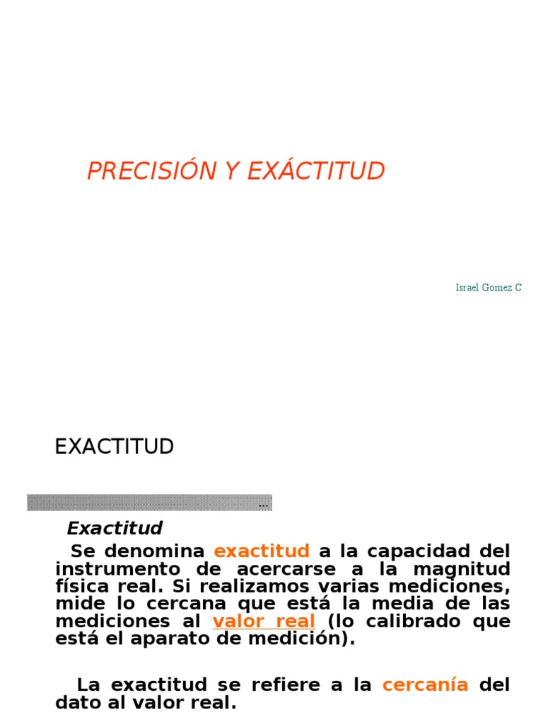 Precision y Exactitud | PDF | Exactitud y precisión | Medición