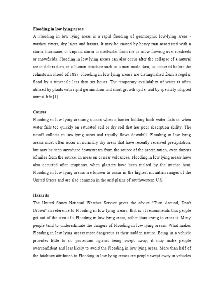Flooding Risks in Low-Lying Areas | PDF | Flood | Natural Disasters