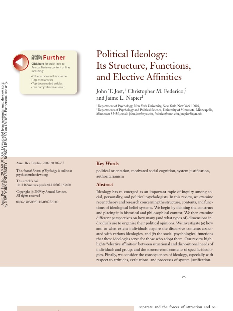 Political Ideology - Its Structure, Functions, and Elective A | PDF ...