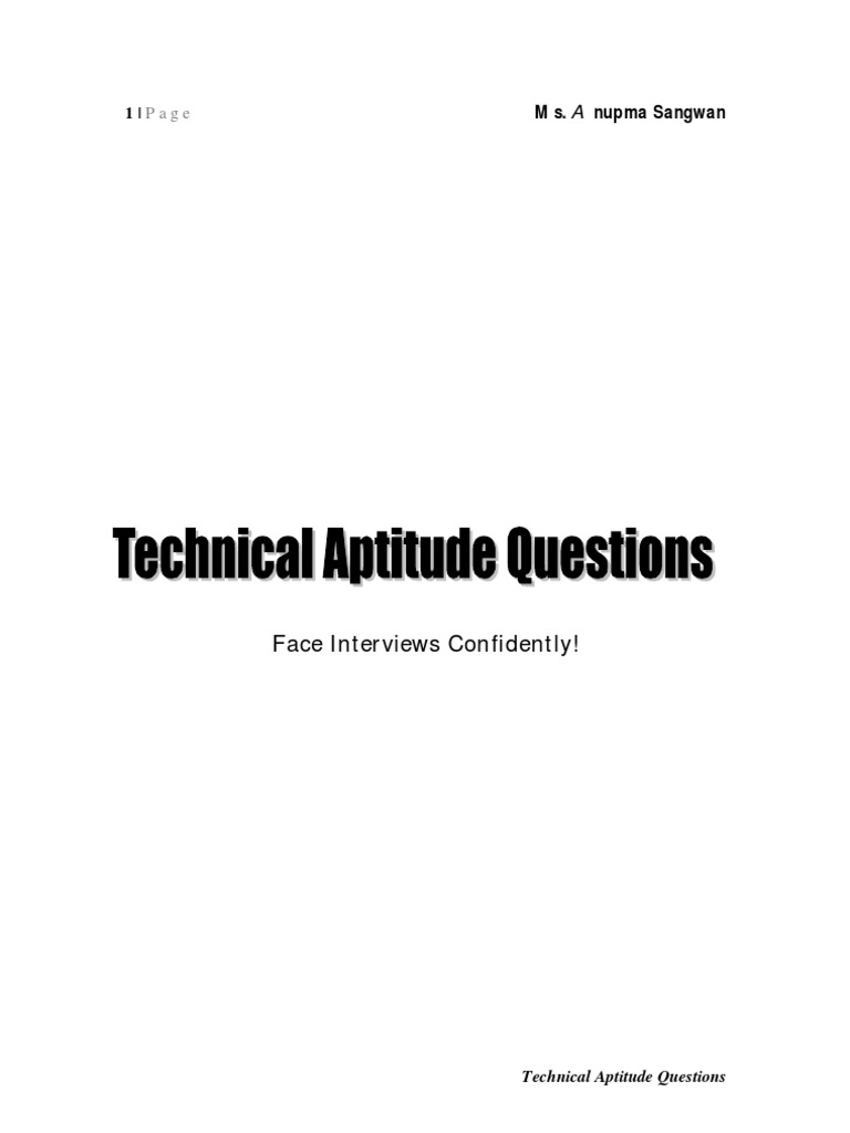 Technical Aptitude Questions Pointer Programming) C
